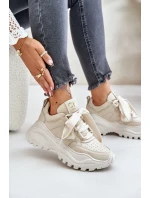 Dámské Kožené Tenisky Béžové model 21671647 - CheBello