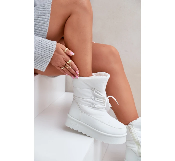 Sněhule na platformě se zipem Big Star model 21678307 Bílé - Big Star Shoes