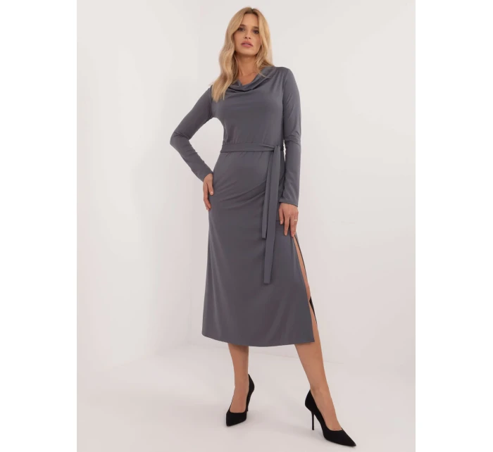Šaty LK SK model 20546682 tmavě šedé - FPrice Šaty LK SK model 20546682 tmavě šedé - FPrice