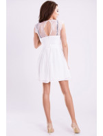 Dámské společenské šaty s rozšířenou sukní EMAMODA bílé - Bílá / S - YNS
