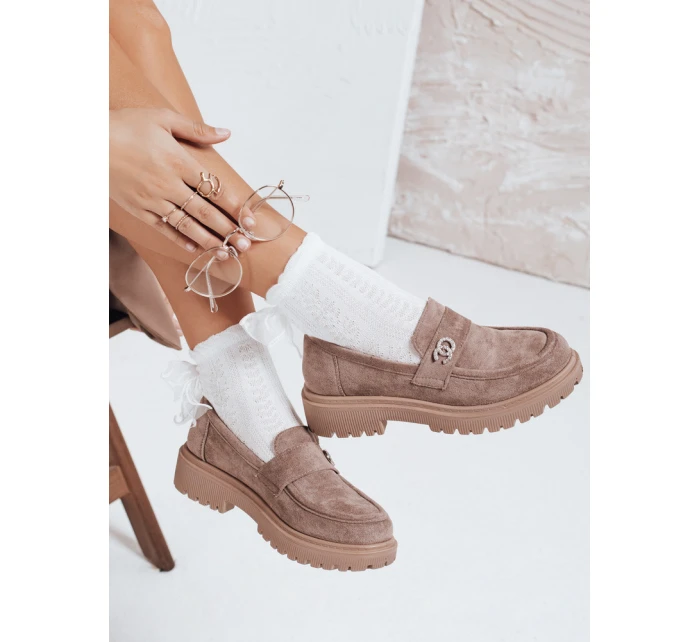Dámské semišové béžové mokasíny Dstreet model 21992448 - FashionStreet Dámské semišové béžové mokasíny Dstreet model 21992448 - FashionStreet