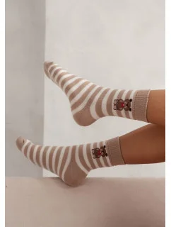 Milena Ponožky 0118-009 Pruhovaný medvídek Dámské froté 37-41