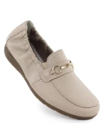 Dámské pohodlné kožené mokasíny béžové model 21906746 - Rieker