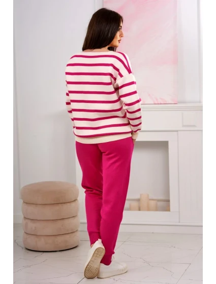 Svetr set Pruhovaná mikina + Kalhoty fuchsie Svetr set Pruhovaná mikina + Kalhoty fuchsie