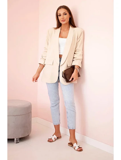 Sako s klopami elegantní béžový