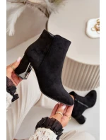 Zateplené Kotníkové Boty Na Podpatku S Zrcadlovým Prvkem Černé Silvare Zateplené Kotníkové Boty Na Podpatku S Zrcadlovým Prvkem Černé Silvare