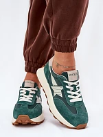 Dámské Sportovní Boty Z Semiše Na Platformě 66720 Zelené Vinceza