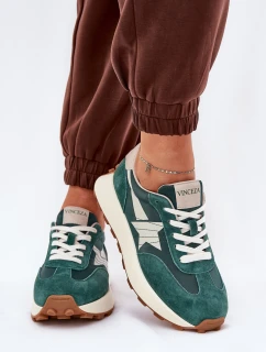 Dámské Sportovní Boty Z Semiše Na Platformě model 21686705 Zelené - VINCEZA