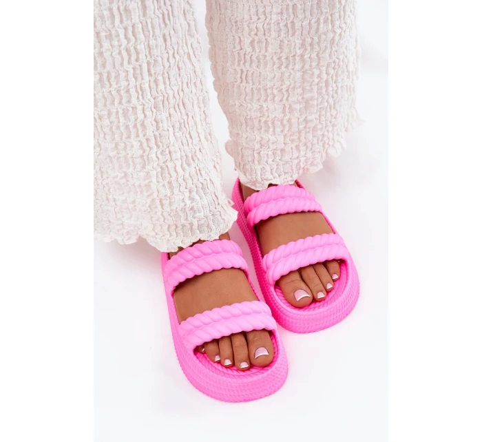 Pěnové Lehká Dámské Sandały Na Platformě S.Barski ZK51-001 Fuchsie Pěnové Lehká Dámské Sandały Na Platformě S.Barski ZK51-001 Fuchsie