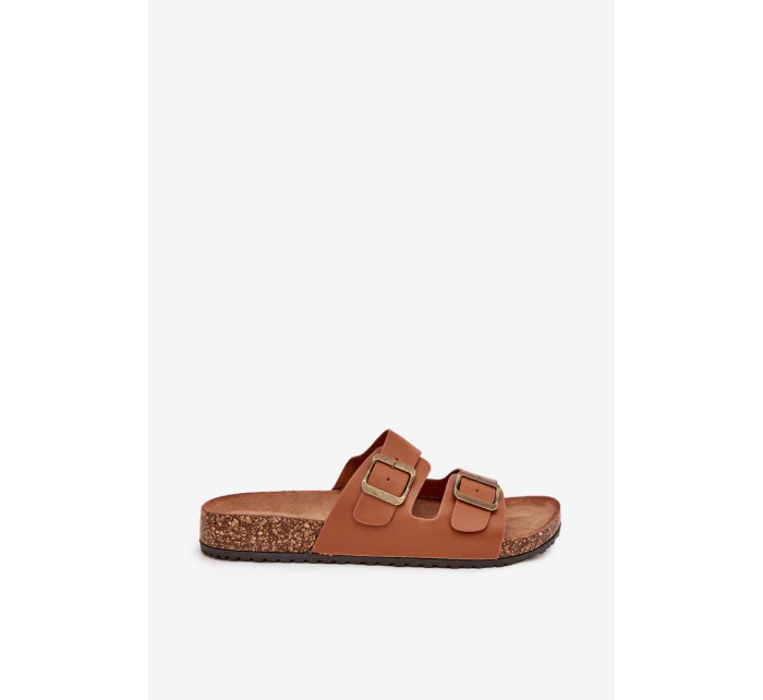 Dámské sandály na korkové platformě s přezkami Camel model 21704312 - EVENTO