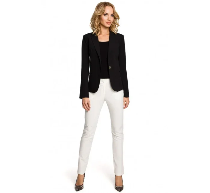 model 18002287 Bunda s límcem a jedním knoflíkem černá - Moe