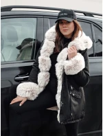 Dámská zimní bunda parka s kožešinou CHARMFUR černá Dstreet TY4771