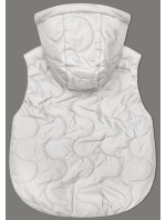 Krátká dámská vesta v barvě ecru s odepínací kapucí BH Forever (BH-2414)