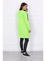 Šaty s kapucí, mikina zelená neonová
