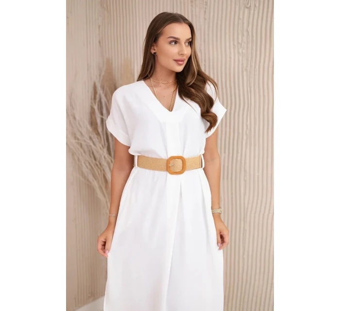 Šaty s ozdobným páskem model 20904513 - K-Fashion Šaty s ozdobným páskem model 20904513 - K-Fashion