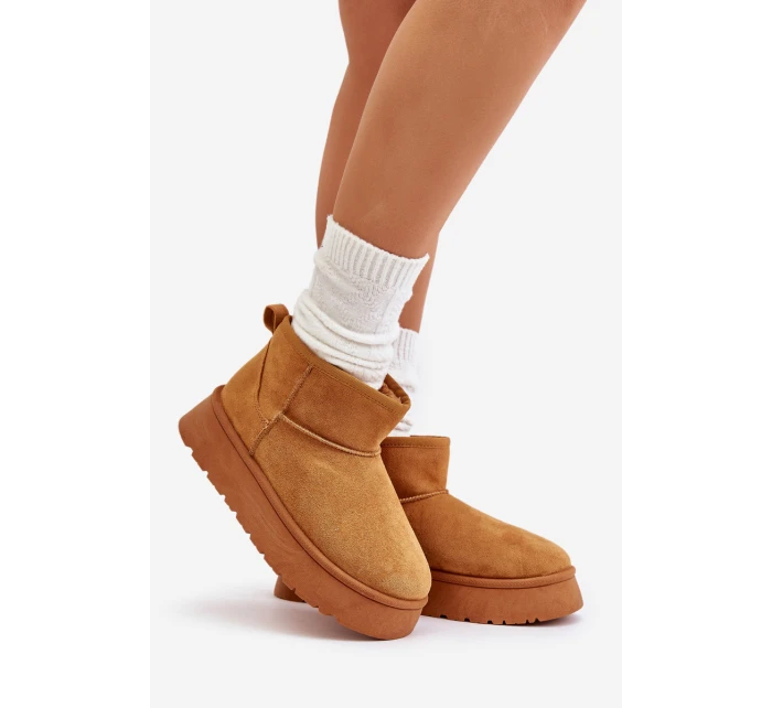 Nízké dámské sněhule na platformě s teplou podšívkou Camel Saldren Nízké dámské sněhule na platformě s teplou podšívkou Camel Saldren