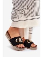 Dámské Pantofle Na Platformě S A Zlatou Dekorací Černé model 21689964 - Boto Dámské Pantofle Na Platformě S A Zlatou Dekorací Černé model 21689964 - Boto