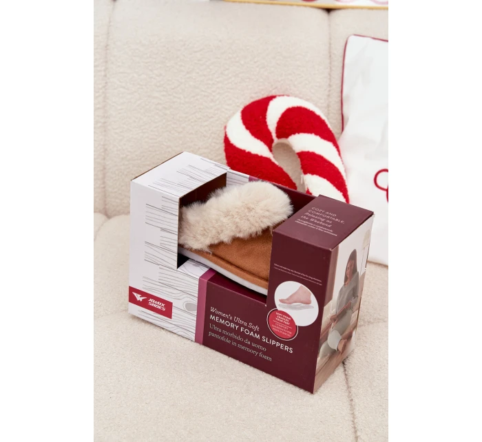 Dámské pantofle s kožíškem Camel model 21772648 - Boto Dámské pantofle s kožíškem Camel model 21772648 - Boto