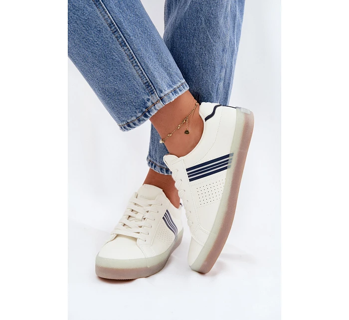 Eko kožené dámské tenisky Big Star model 22074741 Bílé - Big Star Shoes Eko kožené dámské tenisky Big Star model 22074741 Bílé - Big Star Shoes