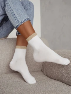 Dámské ponožky vzorované žebrované s lurexem 0200.200