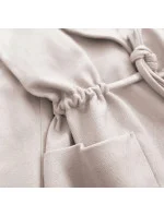 Volný dámský krátký kabát v barvě ecru model 15068433 - ROSSE LINE Volný dámský krátký kabát v barvě ecru model 15068433 - ROSSE LINE