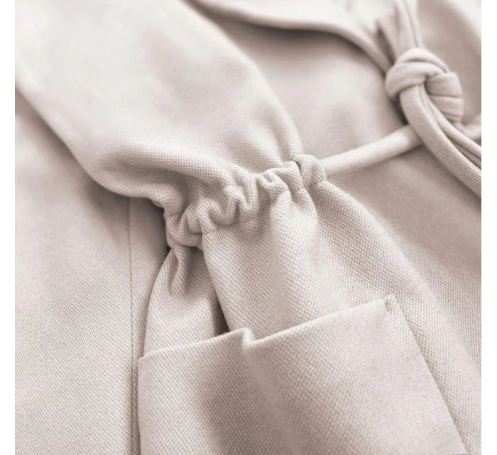 Volný dámský krátký kabát v barvě ecru model 15068433 - ROSSE LINE Volný dámský krátký kabát v barvě ecru model 15068433 - ROSSE LINE