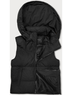 Černá krátká dámská vesta J.STYLE s kapucí (16M9112-392)