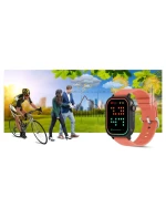 Chytré hodinky Gravity GT15-3 Červený silikonový řemínek + černý náramek