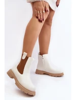 Dámské kozačky na zip Bílé model 21642006 - Boto