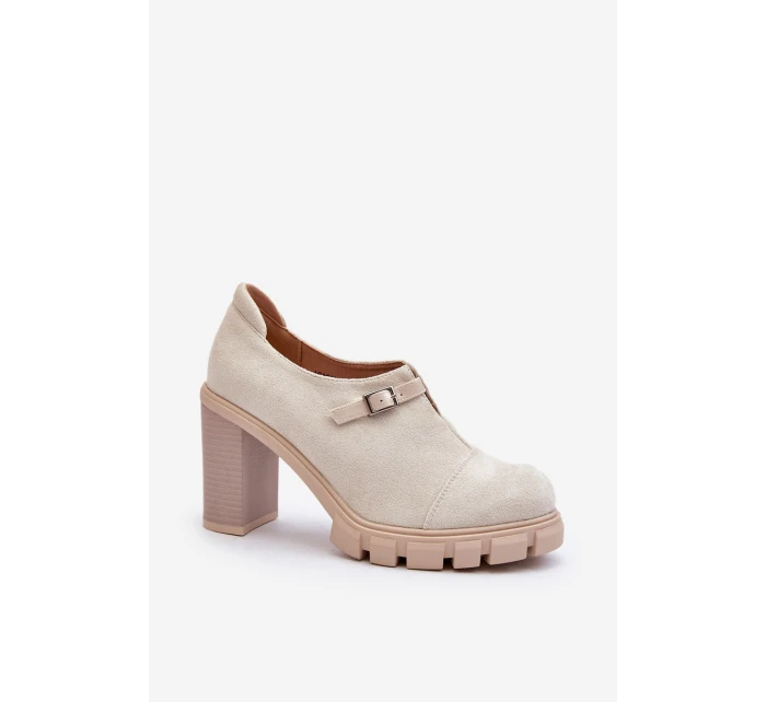 Dámské lodičky na vysokém podpatku světle béžové model 21651896 - Boto