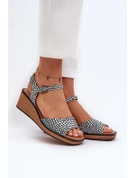 Dámské sandály Na Klinu Sergio Leone SK303 Černobílé