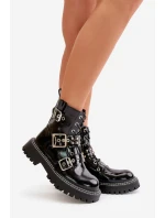 Lakované Boty Pracovní S Přezkami Černé model 21671204 - Boto Lakované Boty Pracovní S Přezkami Černé model 21671204 - Boto