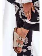 Dámské Zamszové Klapky S Přezkami Big Star model 21692074 Béžové - Big Star Shoes Dámské Zamszové Klapky S Přezkami Big Star model 21692074 Béžové - Big Star Shoes