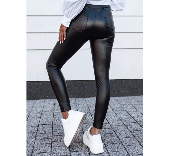 Dámské voskované kalhoty s vysokým pasem black Dstreet model 21980121 - FashionStreet