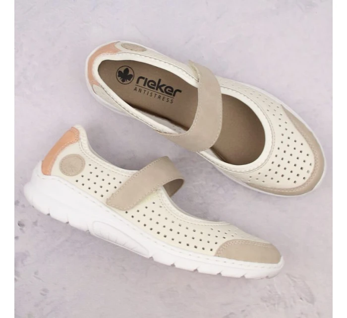 Pohodlná polobotka W béžová model 22033608 - Rieker