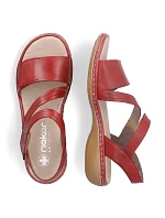 Kožené pohodlné sandály W model 22119032 red - Rieker
