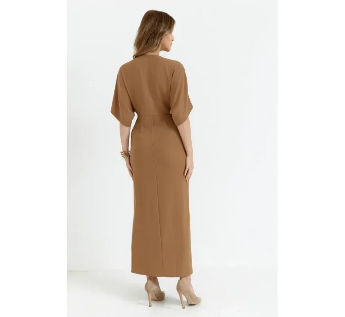 K163 Maxi šaty - béžové