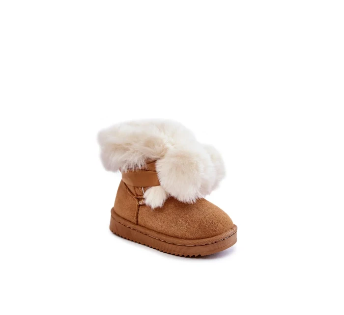 Dětské mládežnické teplé sněhule Hnědá a bílá Roofy