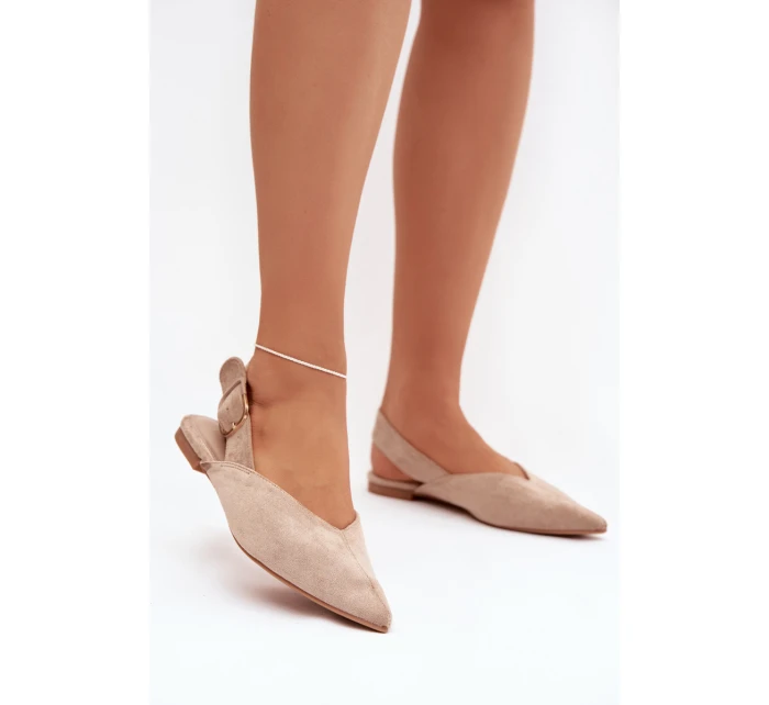 Dámské baleríny s přezkou Tanelia – béžové