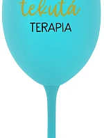 TATINKOVA TEKUTÁ TERAPIA - tyrkysový pohár na víno 350 ml