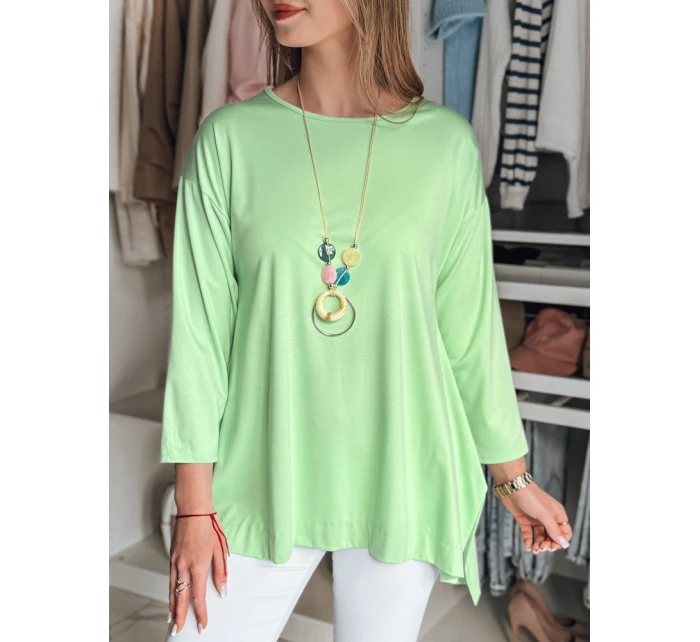 Dámská máslová halenka oversize s přívěskem světle zelená Dstreet model 21985736 - FashionStreet