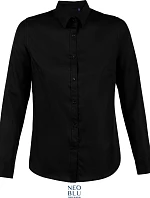 NEOBLU Blaise Women Mikro keprová halenka s dlouhým rukávem 24.3183 deep black