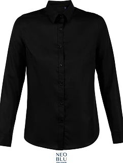Women keprová halenka s dlouhým rukávem deep black model 22499897 - NEOBLU