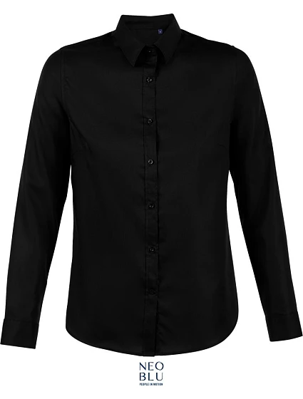 NEOBLU Blaise Women Mikro keprová halenka s dlouhým rukávem 24.3183 deep black NEOBLU Blaise Women Mikro keprová halenka s dlouhým rukávem 24.3183 deep black