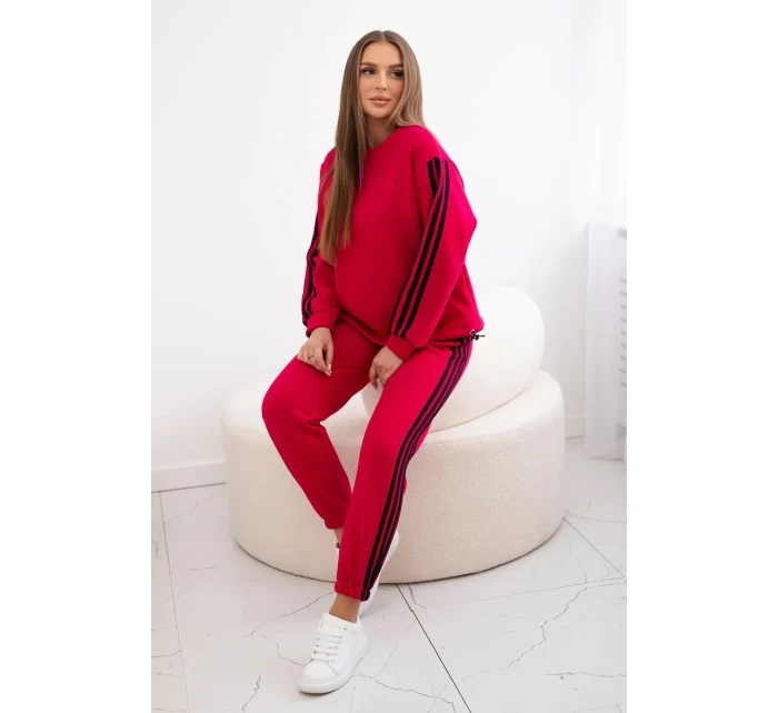 Bavlněná souprava s proužky fuchsie Bavlněná souprava s proužky fuchsie