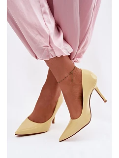 Klasické lakované lodičky z umělé kůže Žluté Odira