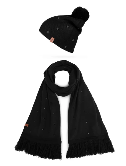 Dámský set šály a čepice Vuch Nurit Set Black Dámský set šály a čepice Vuch Nurit Set Black