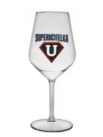 SUPERUČITELKA (ZNAK) - čirá nerozbitná sklenice na víno 470 ml