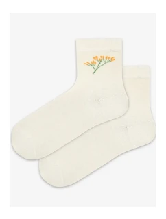 TENKÉ PONOŽKY BARVA 2-6 LET DÍVKY OFF WHITE 24-26