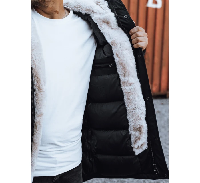 Pánská zimní bunda parka s kapucí černá FashionStreet TX4933